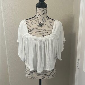 Free People Oversized Cropped White Women's Top